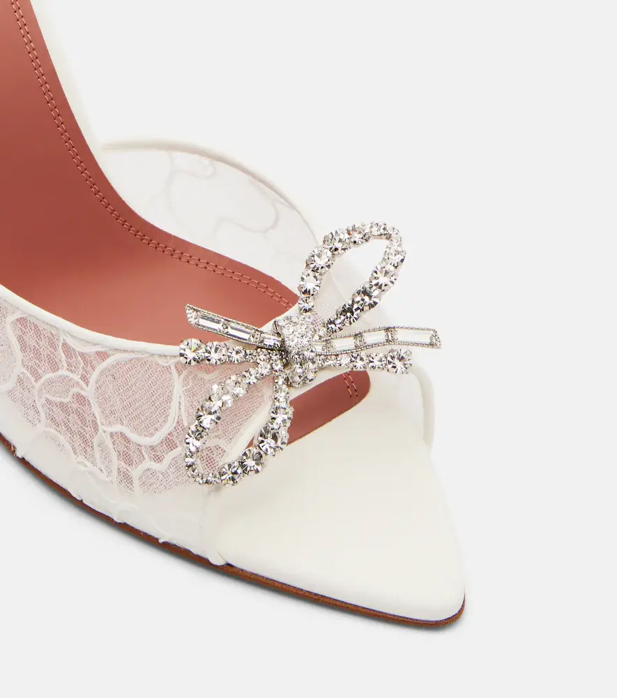 Amina Muaddi Rosie embellished lace mules | Thumbnail 4