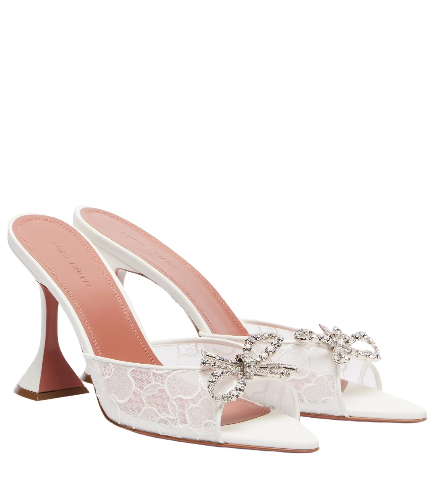 Amina Muaddi Rosie embellished lace mules