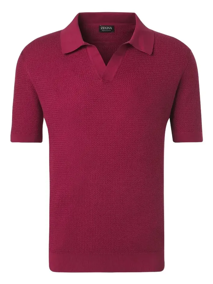 Zegna Knitted cotton polo shirt