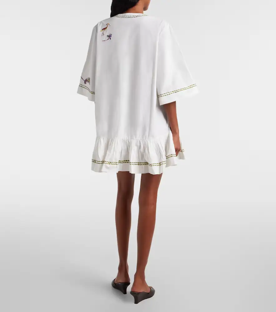 ALÉMAIS Alémais Camelia embroidered cotton minidress | Thumbnail 5