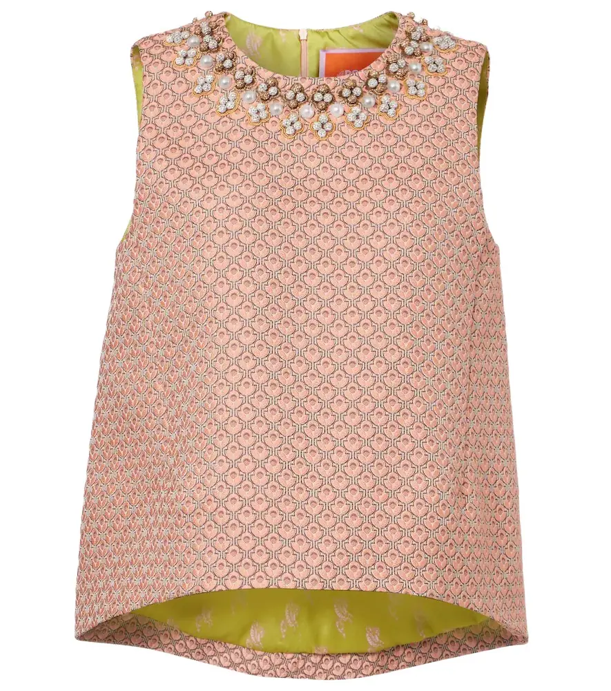 La DoubleJ La Scala floral jacquard top