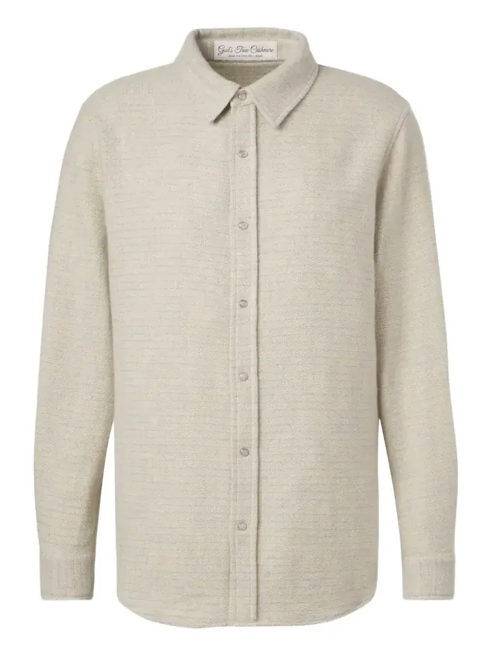 Checked cashmere shirt with quartz Checked cashmere shirt with quartz