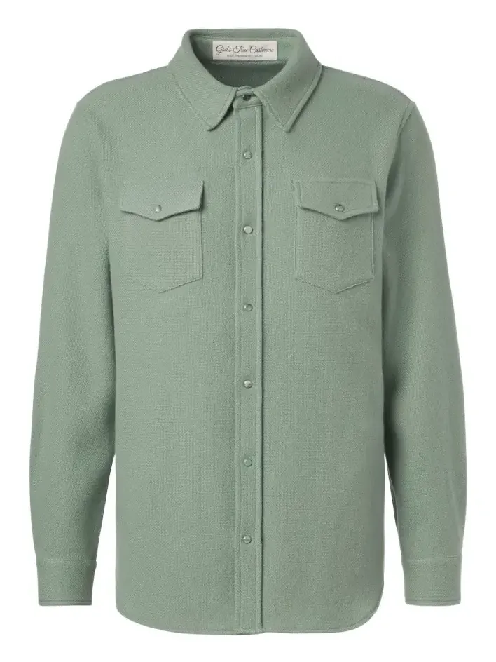 Cashmere shirt with emeralds