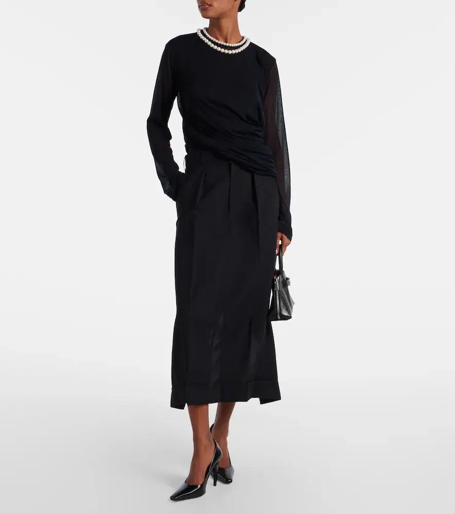 Junya Watanabe Draped faux pearl-embellished cotton top | Thumbnail 7 Junya Watanabe Draped faux pearl-embellished cotton top | Thumbnail 7