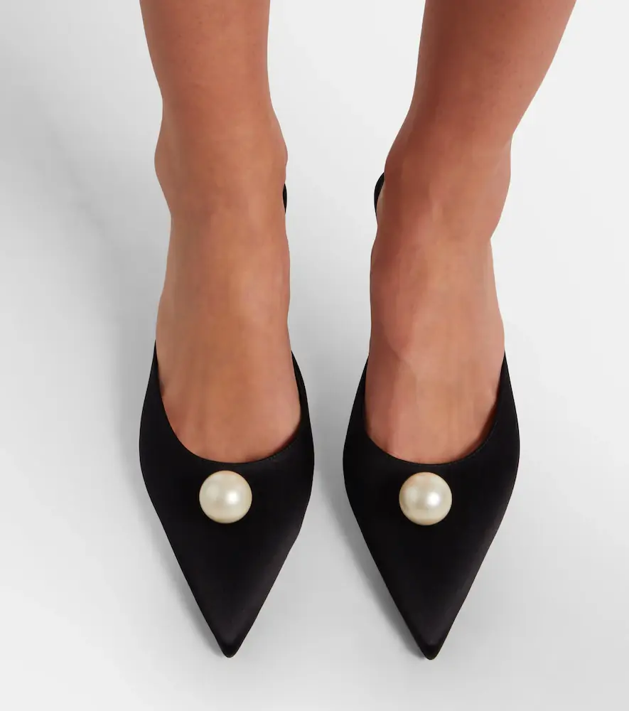 Magda Butrym Faux pearl satin mules | Thumbnail 5