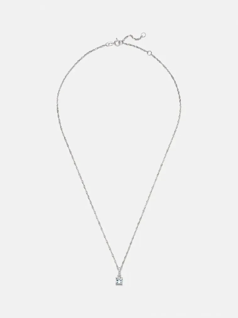 Le Bleu 14kt white gold necklace with diamonds and aquamarine Le Bleu 14kt white gold necklace with diamonds and aquamarine
