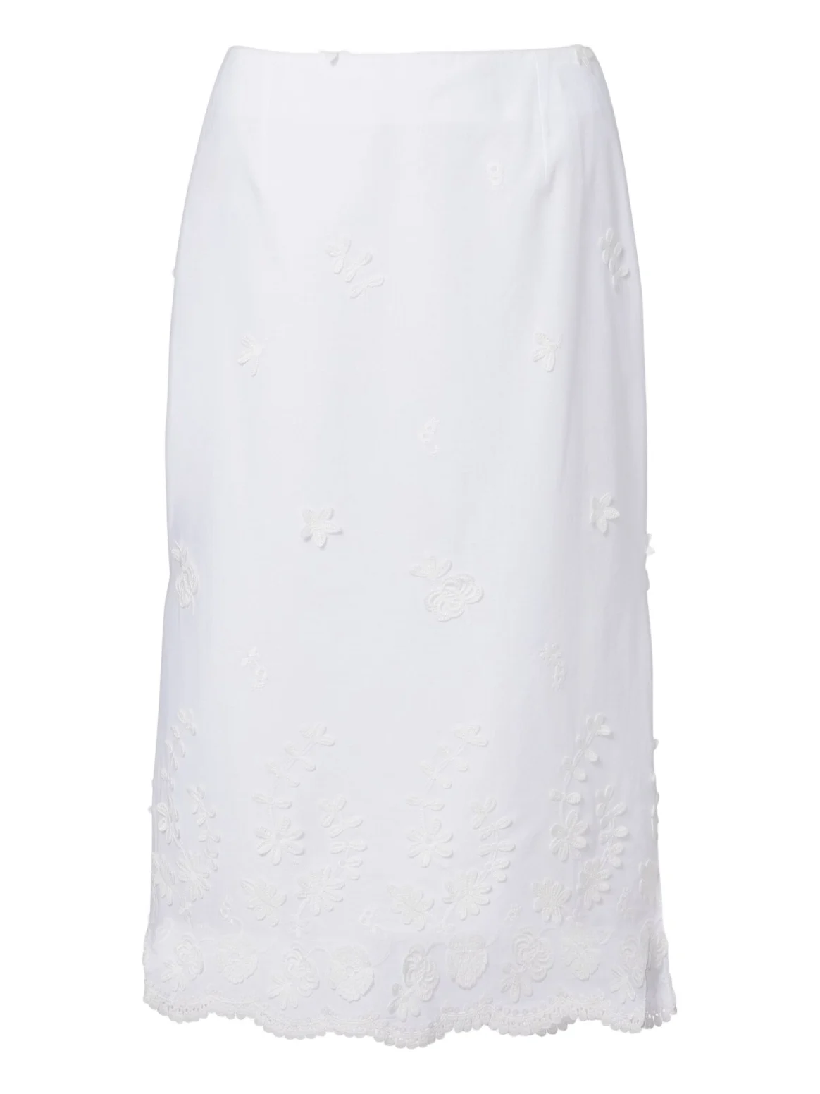Malik embroidered cotton midi skirt Malik embroidered cotton midi skirt