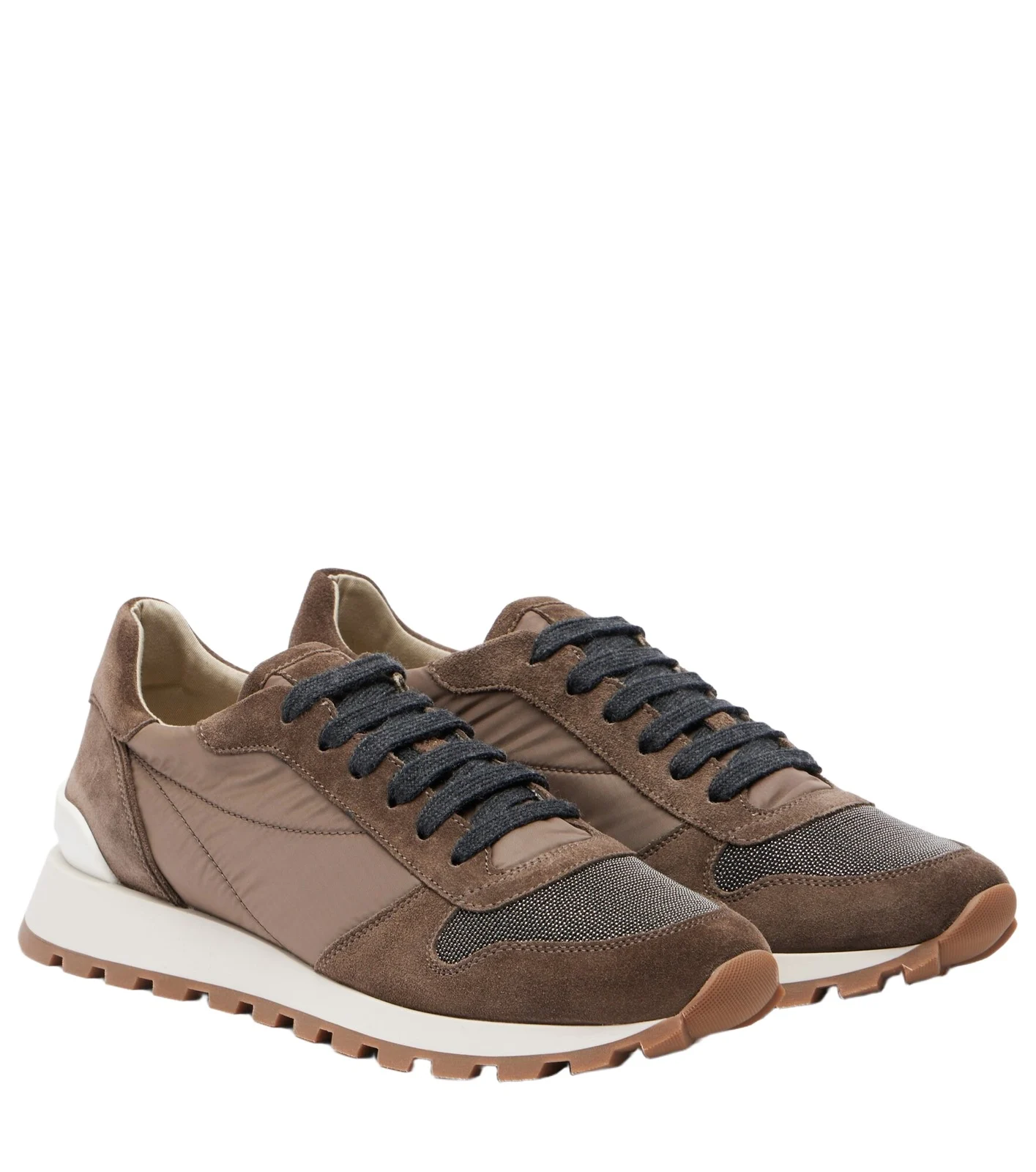 Monili suede-trimmed sneakers Monili suede-trimmed sneakers