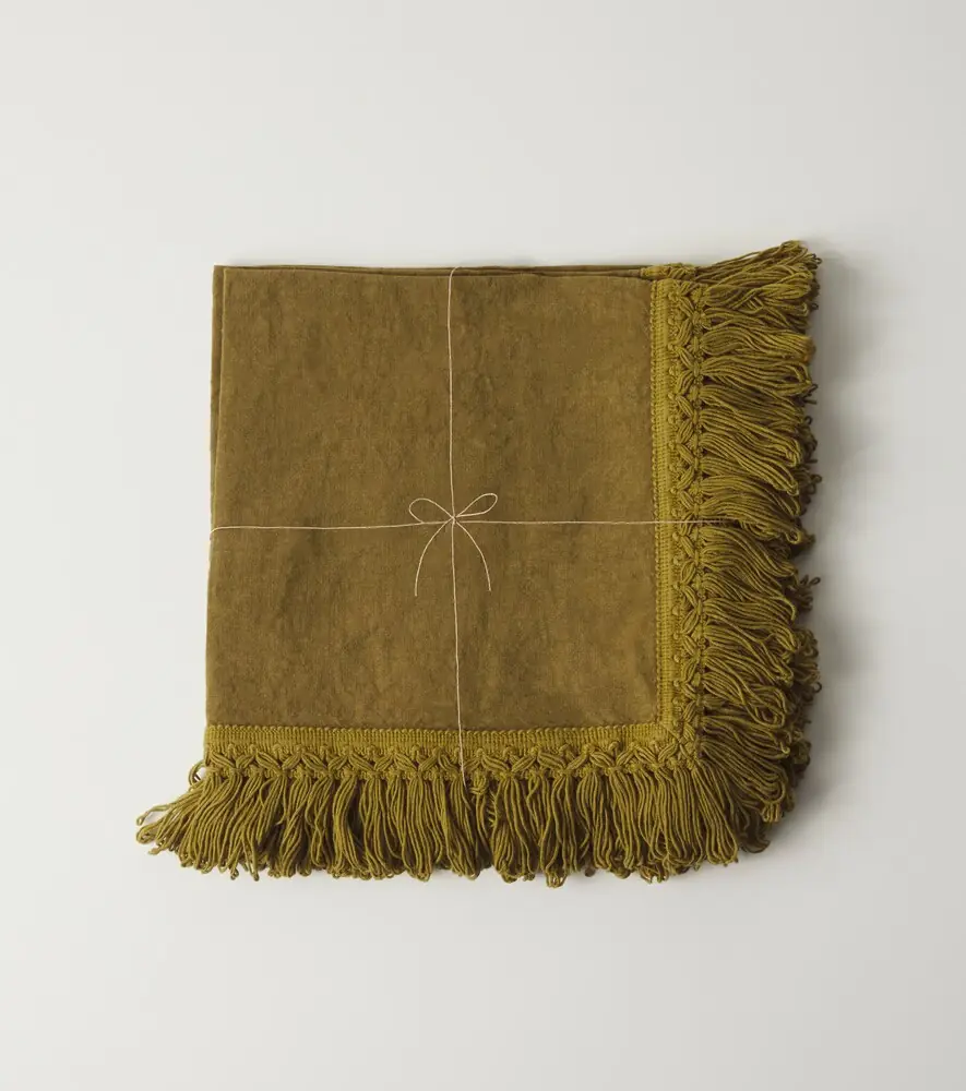 Once Milano Set of 4 fringed linen napkins | Thumbnail 4