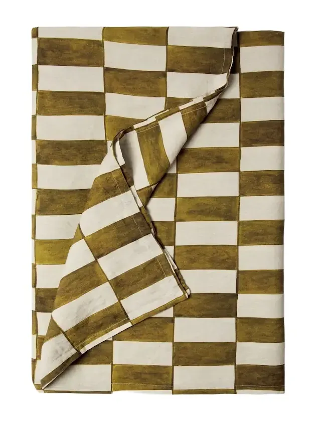 Once Milano Checked linen tablecloth