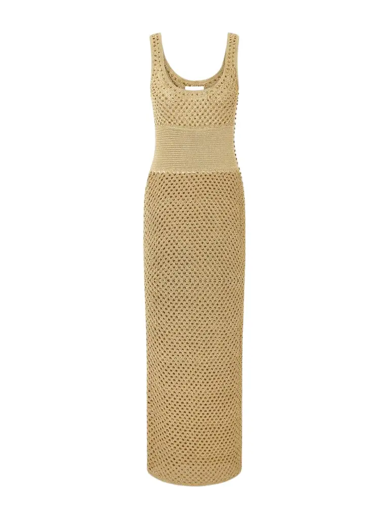 Galvan Vento Crystal-embellished Crocheted Midi Dress | Image 1 Galvan Vento Crystal-embellished Crocheted Midi Dress | Image 1