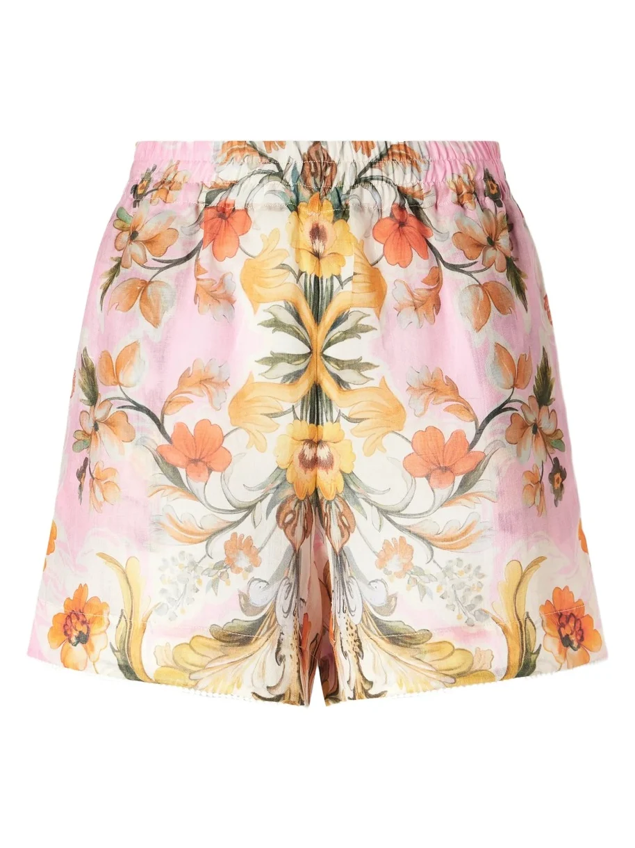 Bizzy Raimi Floral-print Ramie Shorts Bizzy Raimi Floral-print Ramie Shorts
