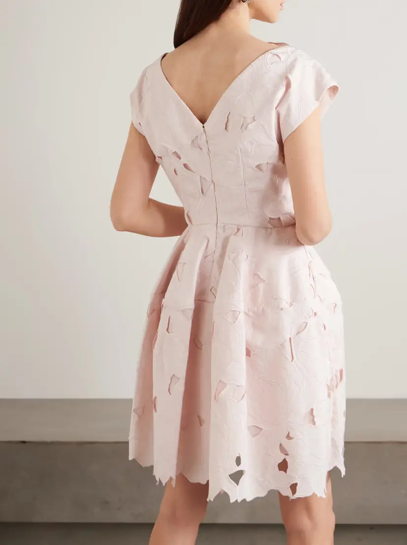 Erdem Cutout Embroidered Poplin Mini Dress | Thumbnail 3 Erdem Cutout Embroidered Poplin Mini Dress | Thumbnail 3