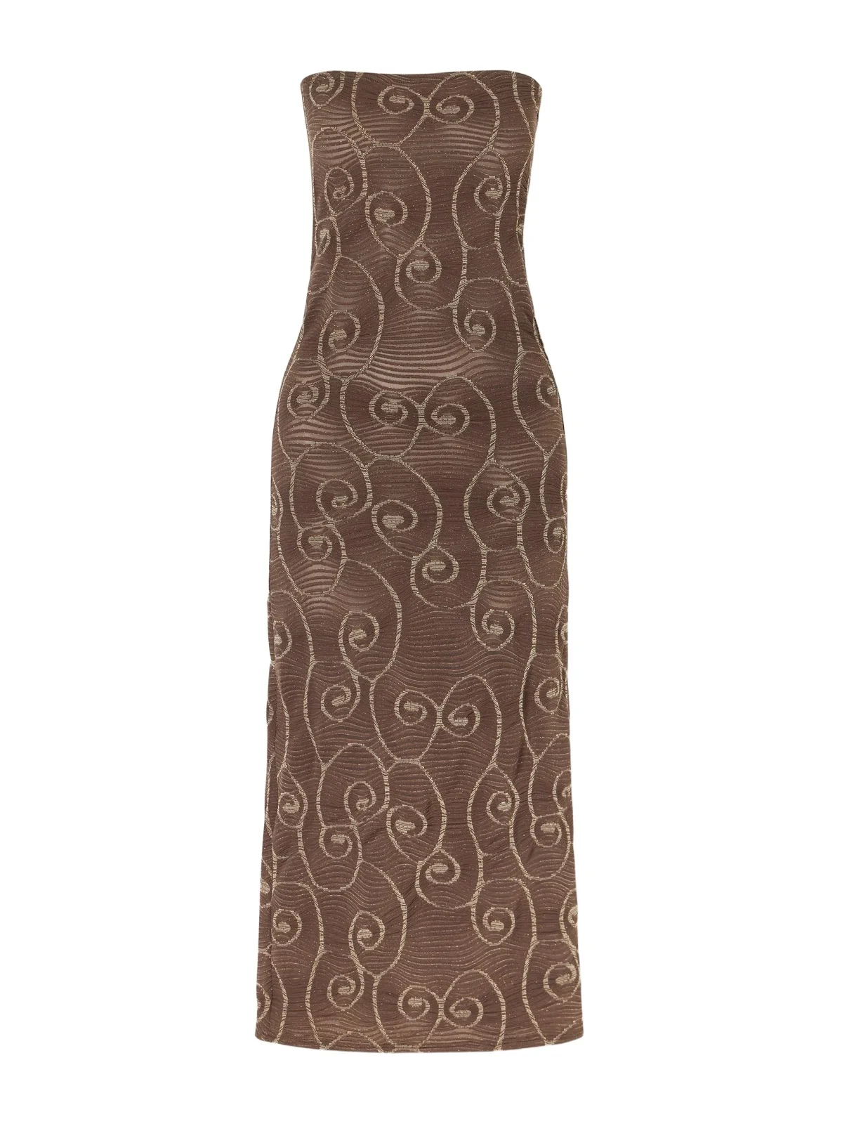 SARA CRISTINA Metallic Jacquard-knit Midi Dress