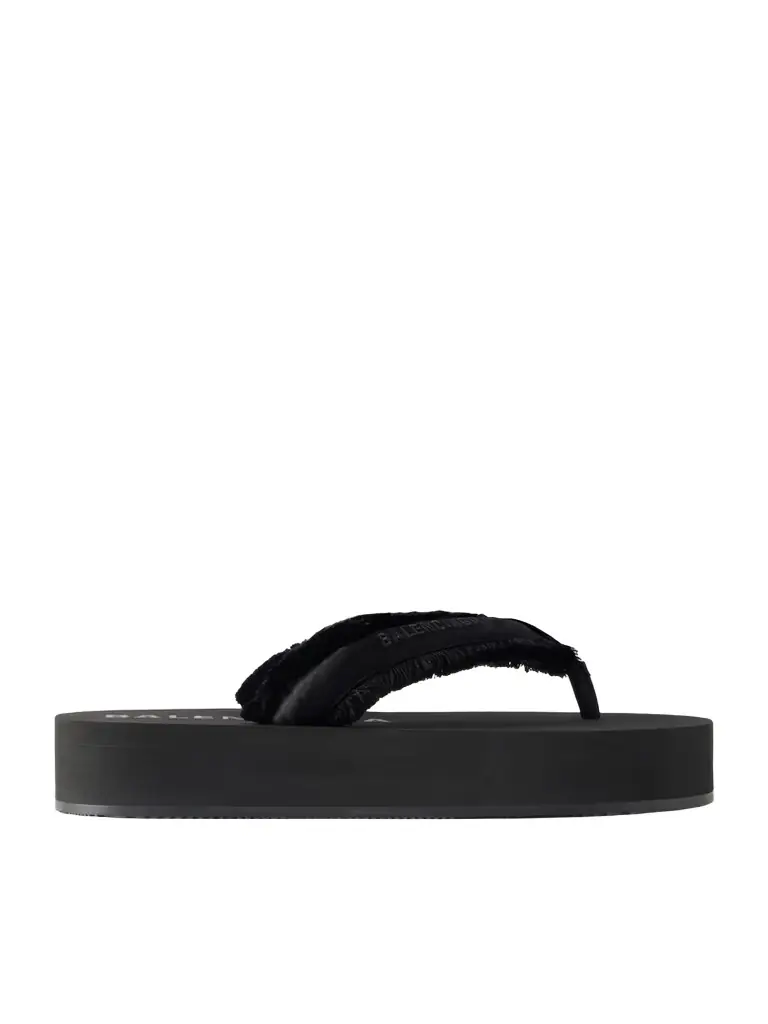 Balenciaga Jet Lag Frayed Satin Thong Sandals | Image 1 Balenciaga Jet Lag Frayed Satin Thong Sandals | Image 1