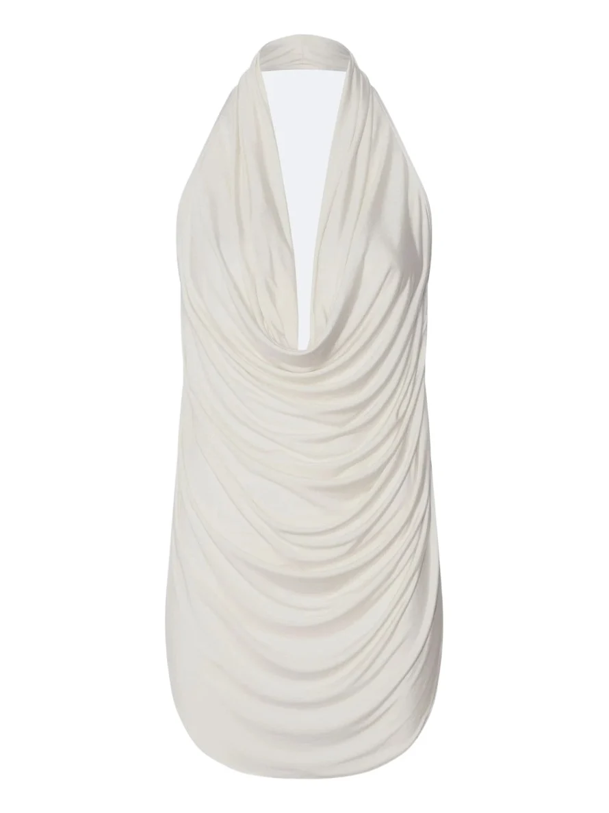 Jersey Draped Cowl Neck Top