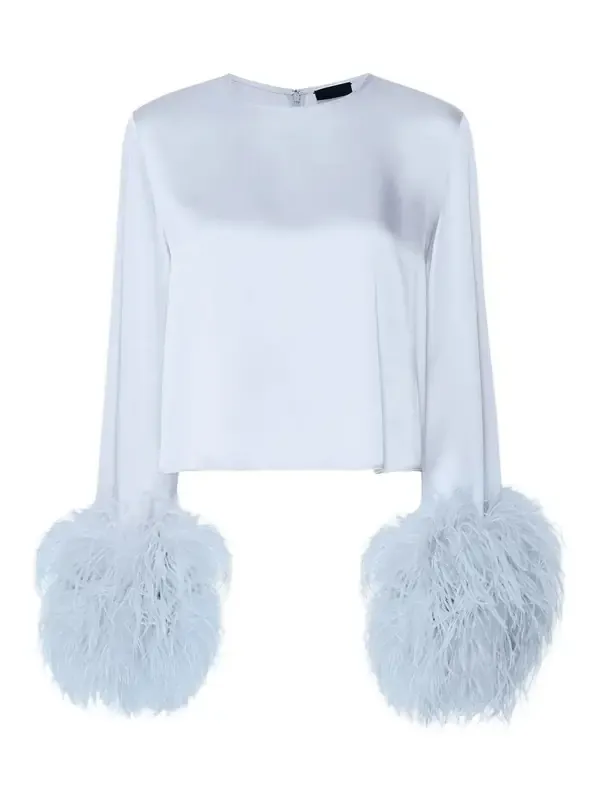 Satin Top With Feathers Satin Top With Feathers