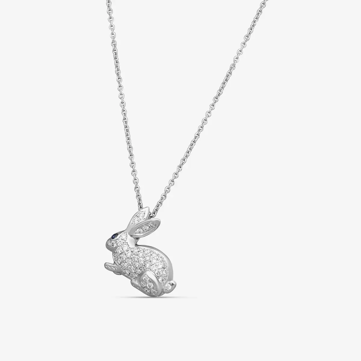 Roberto Coin Roberto Coin 18K White Gold Diamond & Sapphire Rabbit Pendant Necklace by The Solist | Thumbnail 2