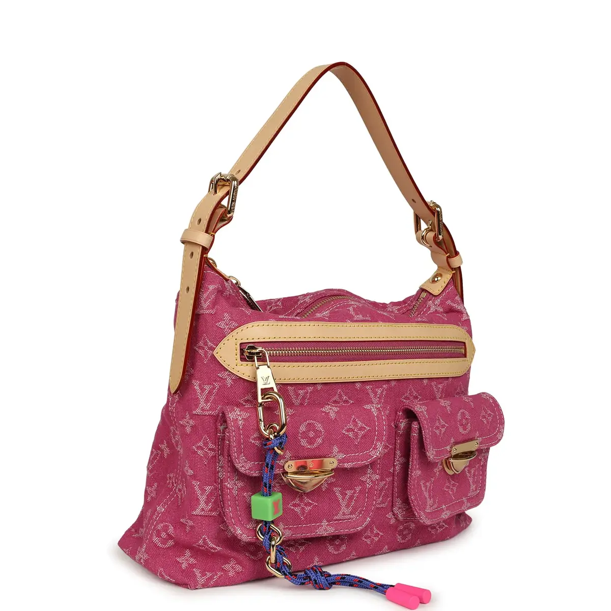 Louis Vuitton Louis Vuitton Baggy NM Fuchsia Denim Monogram Gold Hardware | Thumbnail 2