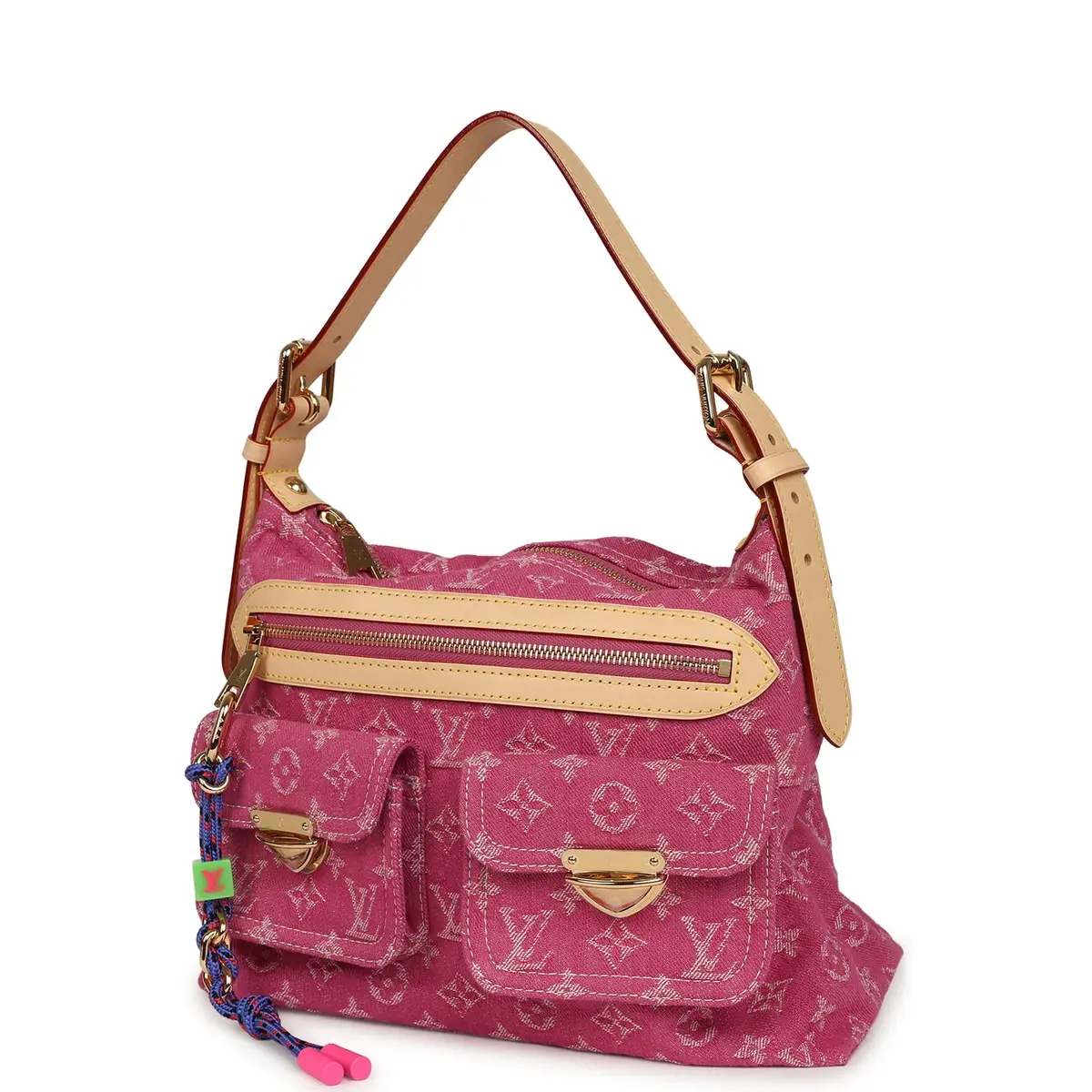 Louis Vuitton Louis Vuitton Baggy NM Fuchsia Denim Monogram Gold Hardware | Thumbnail 5