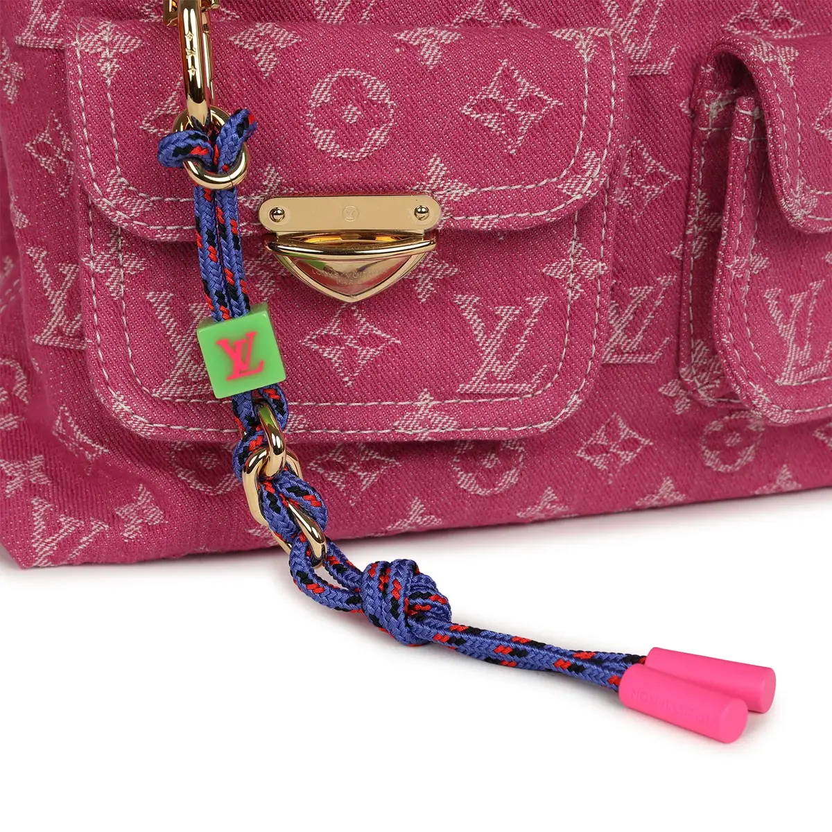 Louis Vuitton Louis Vuitton Baggy NM Fuchsia Denim Monogram Gold Hardware | Thumbnail 7