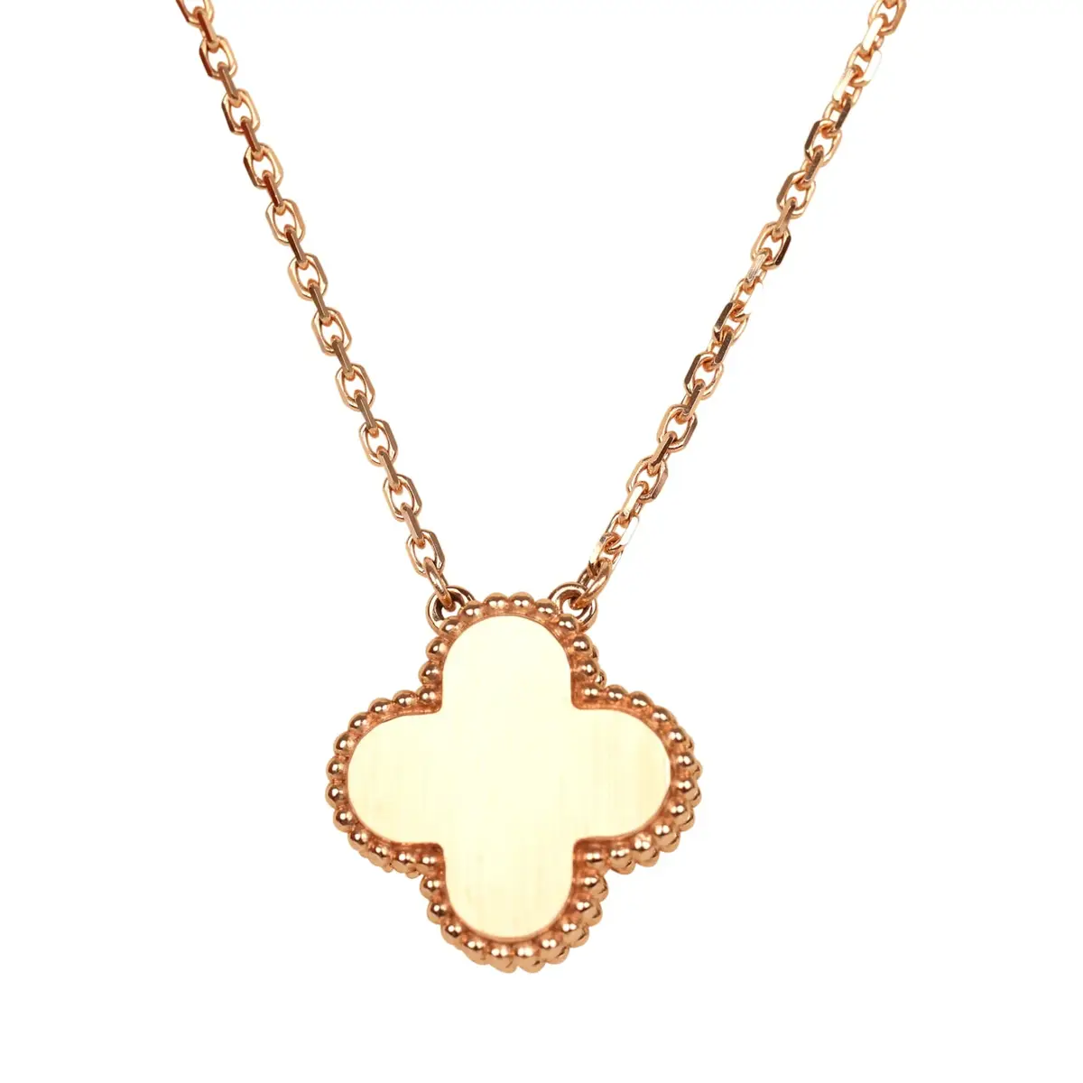 Van Cleef & Arpels Van Cleef & Arpels 2025 Holiday Vintage Alhambra Pendant Necklace Pink Mother Of Pearl 18K Rose Gold Hardware & Diamonds | Thumbnail 4 Van Cleef & Arpels Van Cleef & Arpels 2025 Holiday Vintage Alhambra Pendant Necklace Pink Mother Of Pearl 18K Rose Gold Hardware & Diamonds | Thumbnail 4