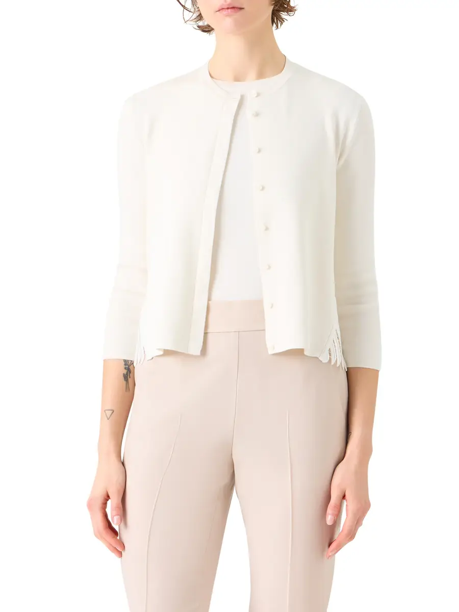 Akris Silk Wave Guipure Lace-Back Cardigan | Thumbnail 2 Akris Silk Wave Guipure Lace-Back Cardigan | Thumbnail 2
