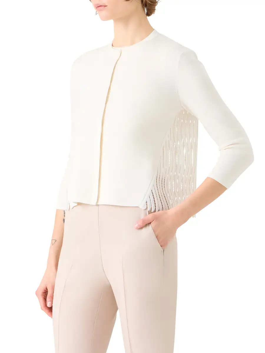 Akris Silk Wave Guipure Lace-Back Cardigan | Thumbnail 3 Akris Silk Wave Guipure Lace-Back Cardigan | Thumbnail 3