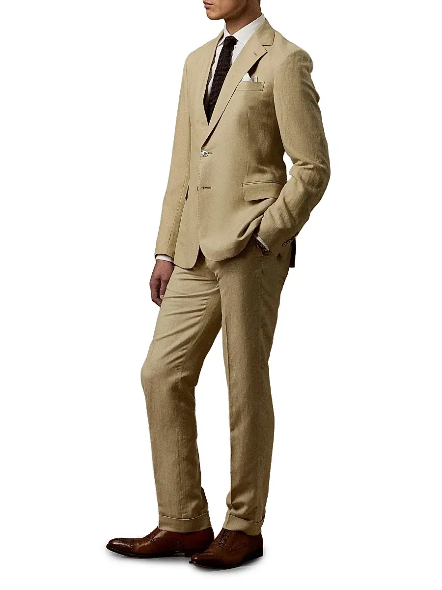 Ralph Lauren Purple Label Men's Notch Lapel Silk-Linen Single-Breasted Sport Coat | Thumbnail 3