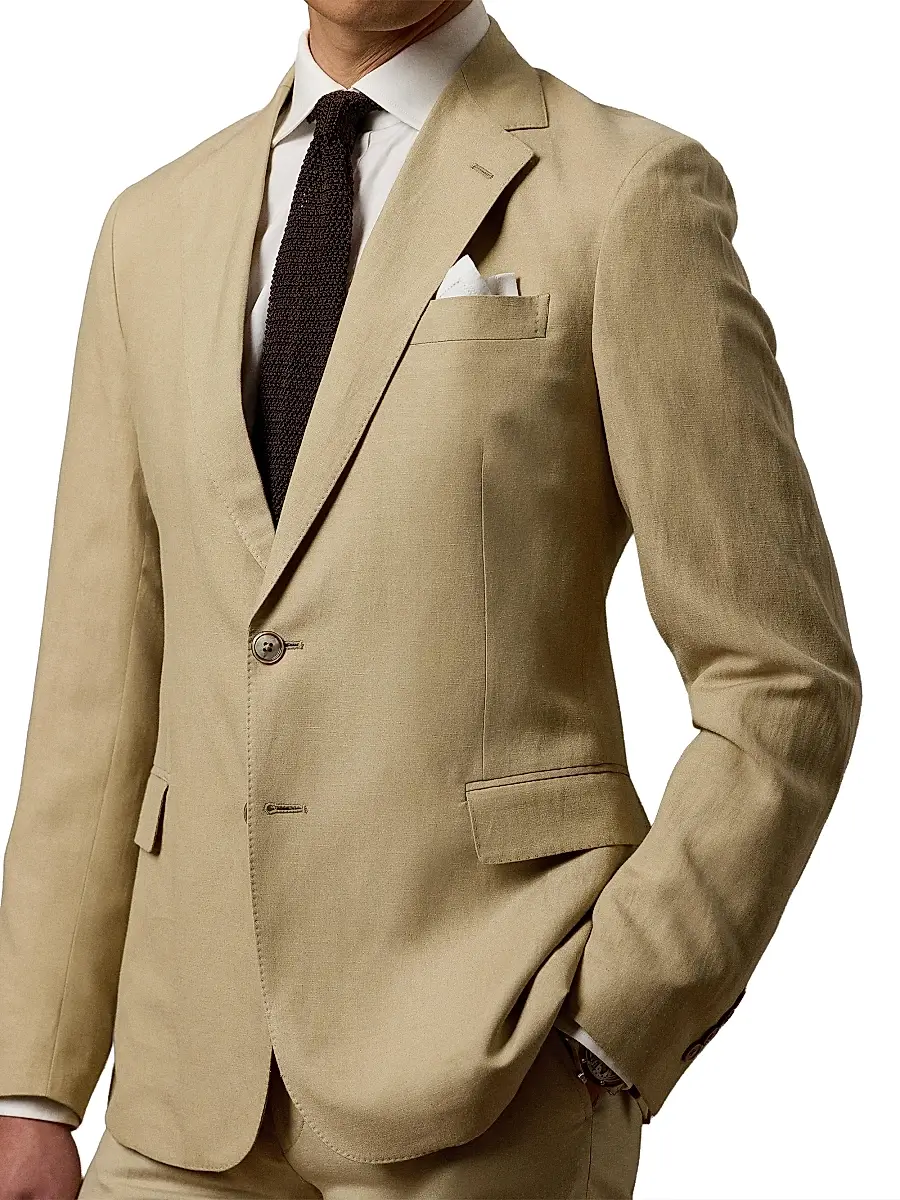 Ralph Lauren Purple Label Men's Notch Lapel Silk-Linen Single-Breasted Sport Coat | Thumbnail 5