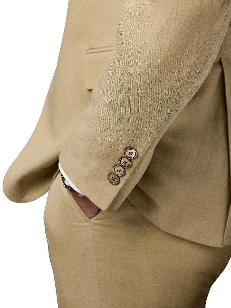 Ralph Lauren Purple Label Men's Notch Lapel Silk-Linen Single-Breasted Sport Coat | Thumbnail 6