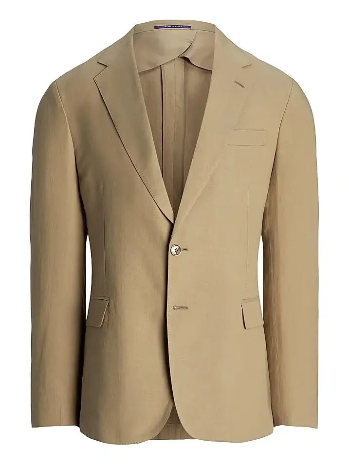 Men's Notch Lapel Silk-Linen Single-Breasted Sport Coat Men's Notch Lapel Silk-Linen Single-Breasted Sport Coat