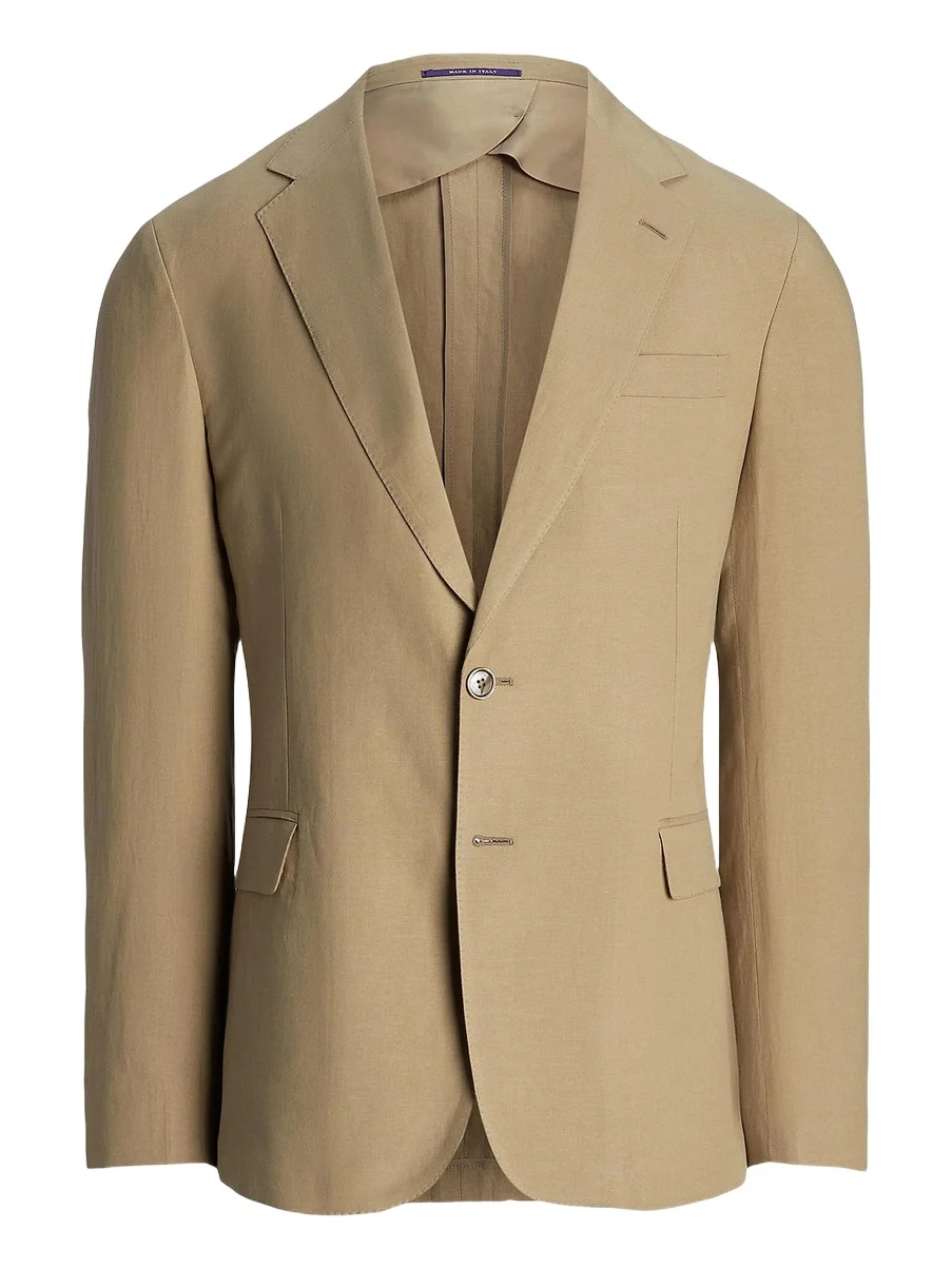 Men's Notch Lapel Silk-Linen Single-Breasted Sport Coat