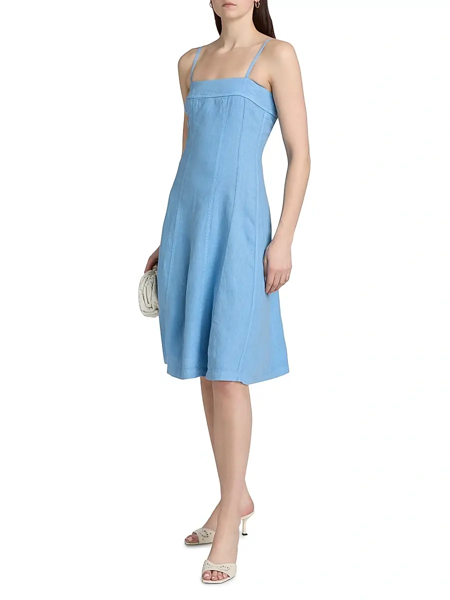 L'Agence Women's Mitzy Linen Midi-Dress | Thumbnail 4 L'Agence Women's Mitzy Linen Midi-Dress | Thumbnail 4