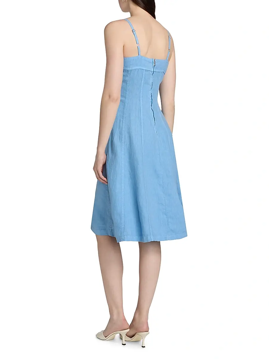 L'Agence Women's Mitzy Linen Midi-Dress | Thumbnail 5 L'Agence Women's Mitzy Linen Midi-Dress | Thumbnail 5