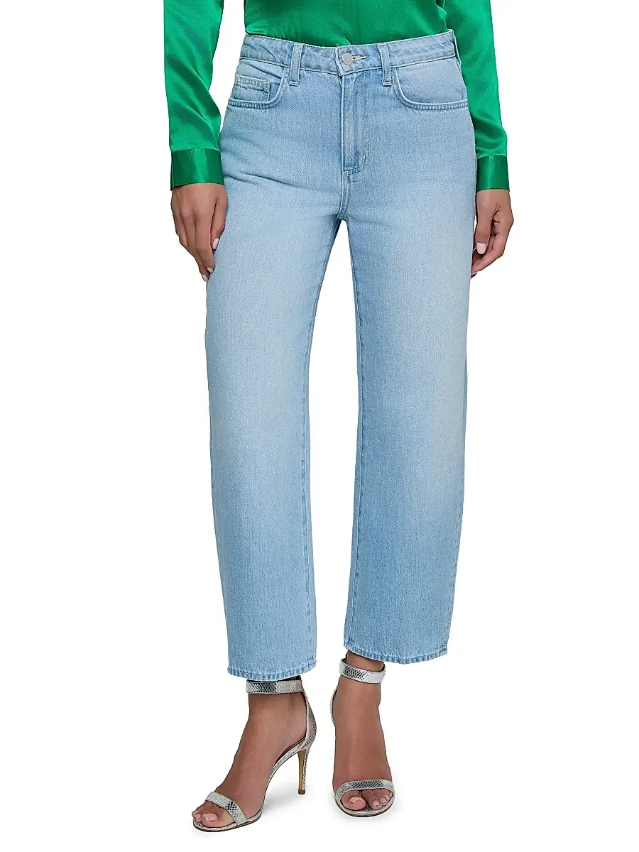 L'Agence Women's Mallis High-Rise Barrel-Leg Crop Jeans | Thumbnail 3 L'Agence Women's Mallis High-Rise Barrel-Leg Crop Jeans | Thumbnail 3