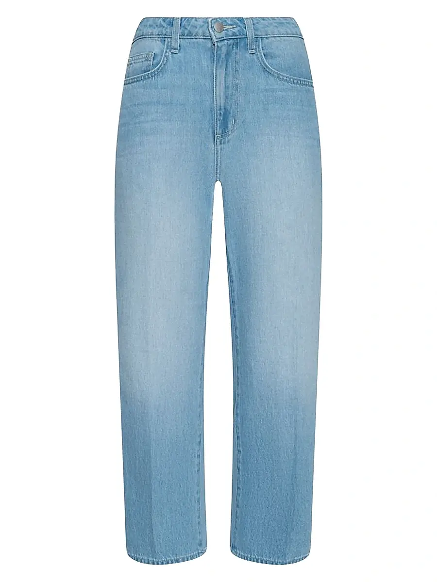 L'Agence Women's Mallis High-Rise Barrel-Leg Crop Jeans