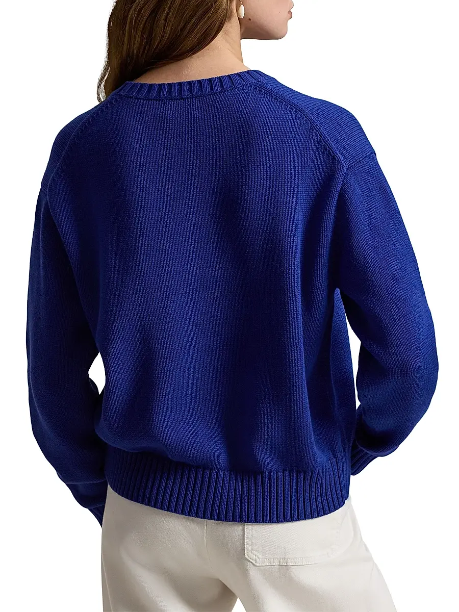 Polo Ralph Lauren Women's Polo Bear Cotton Crewneck Sweater | Thumbnail 4 Polo Ralph Lauren Women's Polo Bear Cotton Crewneck Sweater | Thumbnail 4