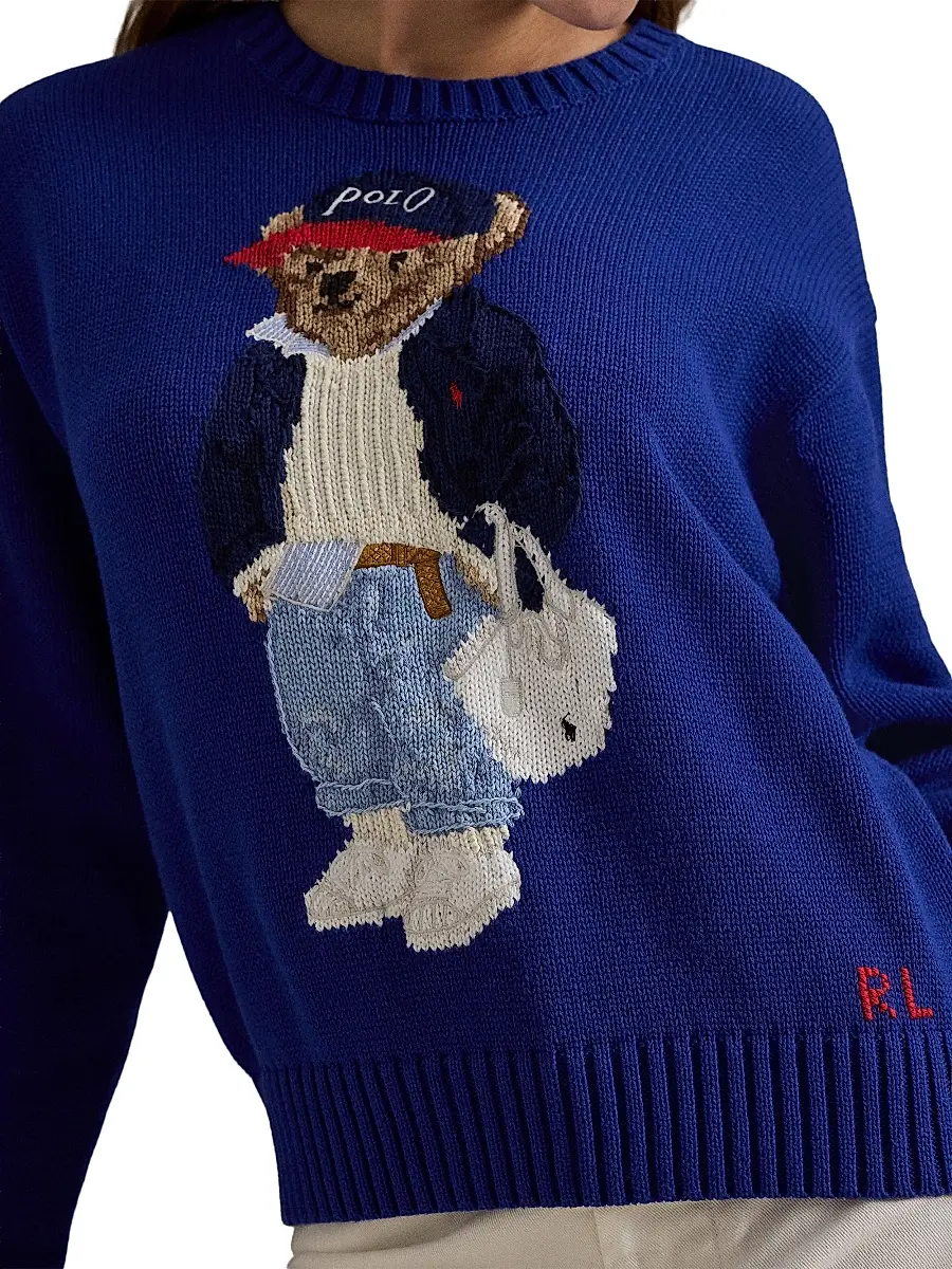 Polo Ralph Lauren Women's Polo Bear Cotton Crewneck Sweater | Thumbnail 5 Polo Ralph Lauren Women's Polo Bear Cotton Crewneck Sweater | Thumbnail 5
