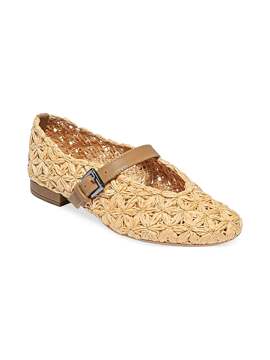 Bernardo Women's Borden Raffia Mary Jane Flats | Thumbnail 2 Bernardo Women's Borden Raffia Mary Jane Flats | Thumbnail 2