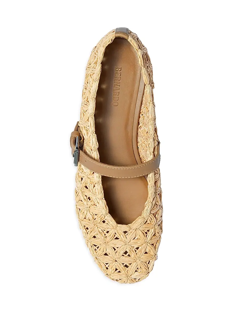 Bernardo Women's Borden Raffia Mary Jane Flats | Thumbnail 3 Bernardo Women's Borden Raffia Mary Jane Flats | Thumbnail 3