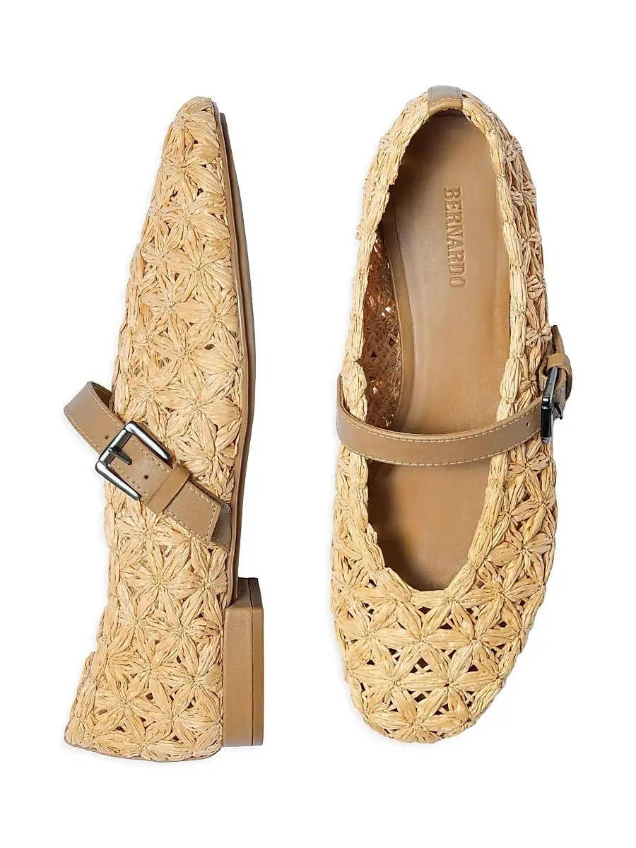 Bernardo Women's Borden Raffia Mary Jane Flats | Thumbnail 5 Bernardo Women's Borden Raffia Mary Jane Flats | Thumbnail 5
