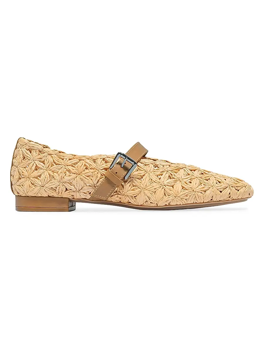 Bernardo Women's Borden Raffia Mary Jane Flats