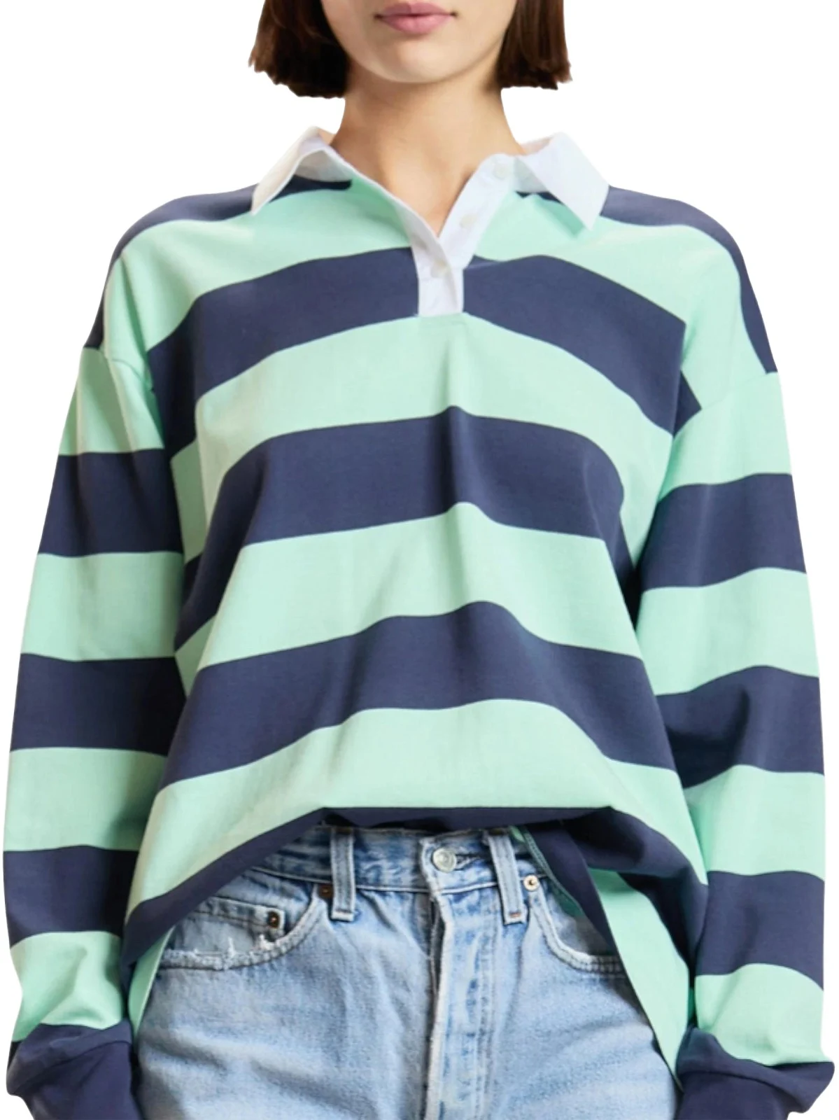 CYNTHIA ROWLEY Women's Ardie Striped Cotton Rugby Shirt