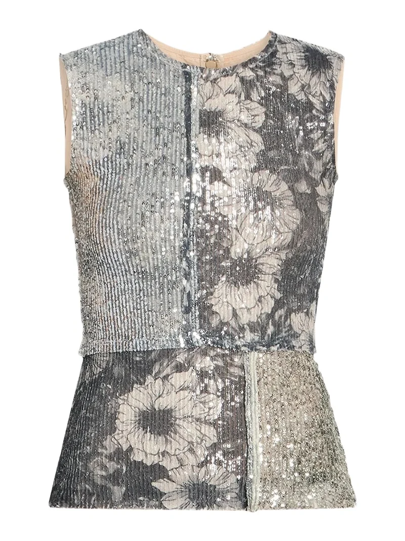 Women's Sequin Floral Sleeveless Top Women's Sequin Floral Sleeveless Top