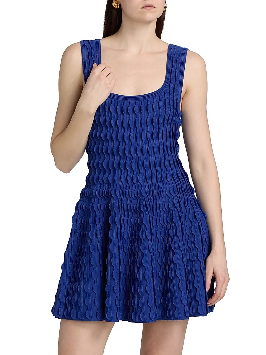 Simkhai Women's Vanna Scalloped Knit Minidress | Thumbnail 3 Simkhai Women's Vanna Scalloped Knit Minidress | Thumbnail 3