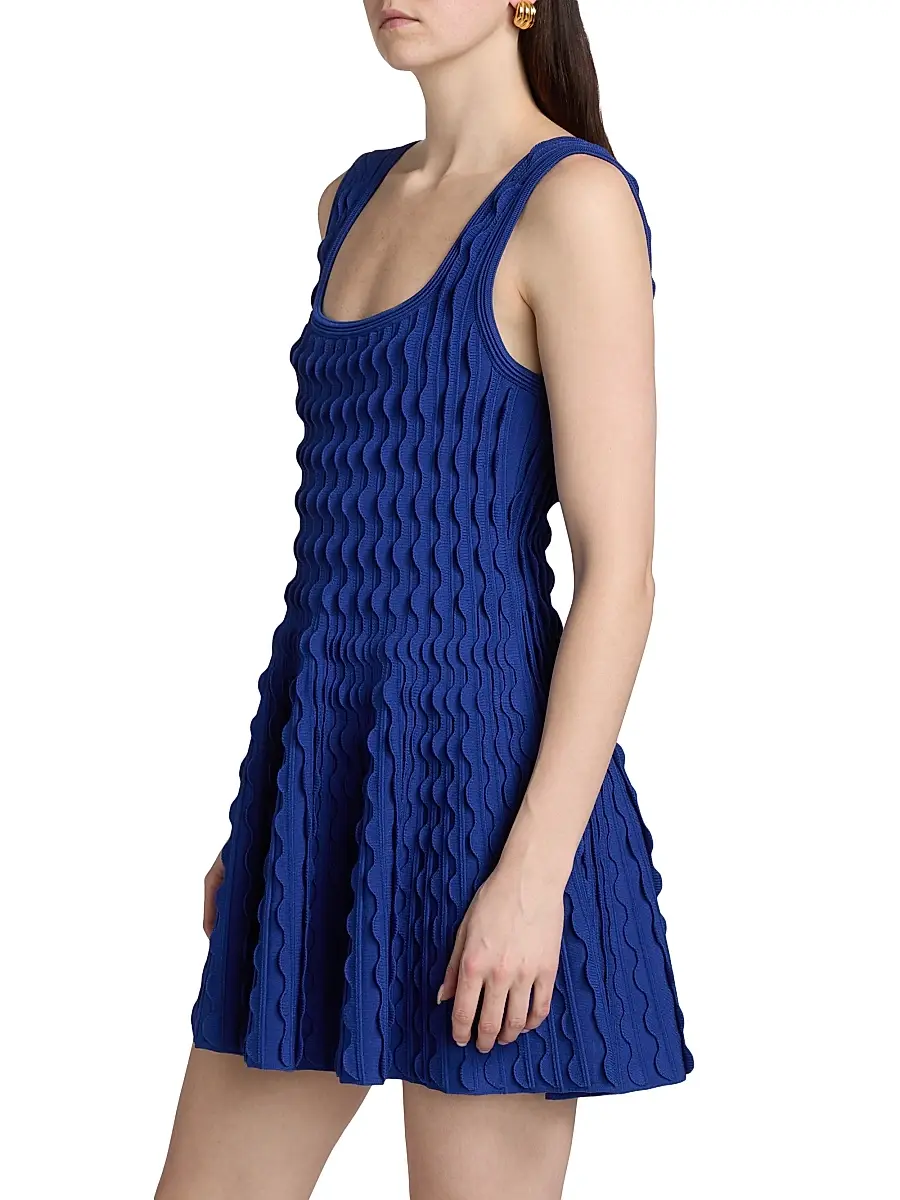 Simkhai Women's Vanna Scalloped Knit Minidress | Thumbnail 4 Simkhai Women's Vanna Scalloped Knit Minidress | Thumbnail 4