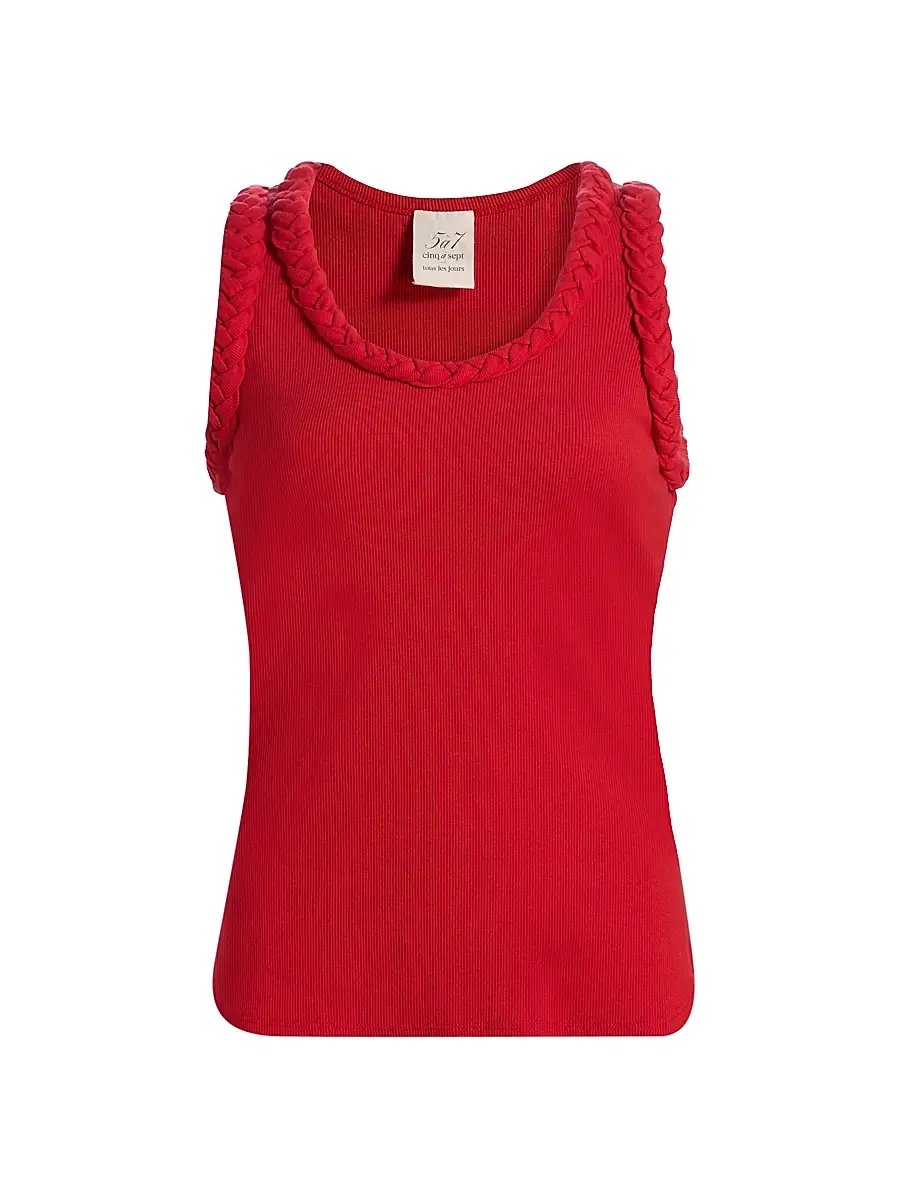 Cinq à Sept Women's Braided Stretch-Cotton Tank