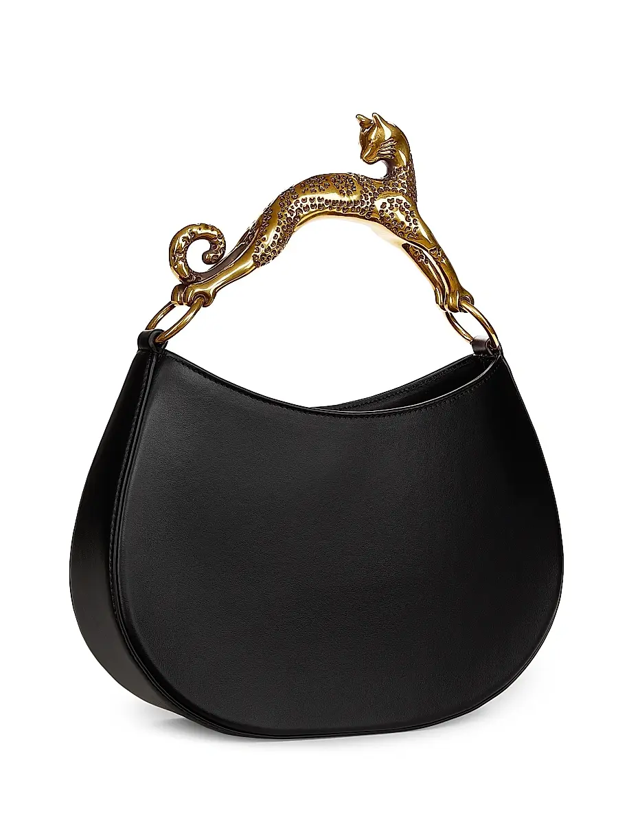 Lanvin Women's Cat-Handle Leather Hobo Bag | Thumbnail 4 Lanvin Women's Cat-Handle Leather Hobo Bag | Thumbnail 4