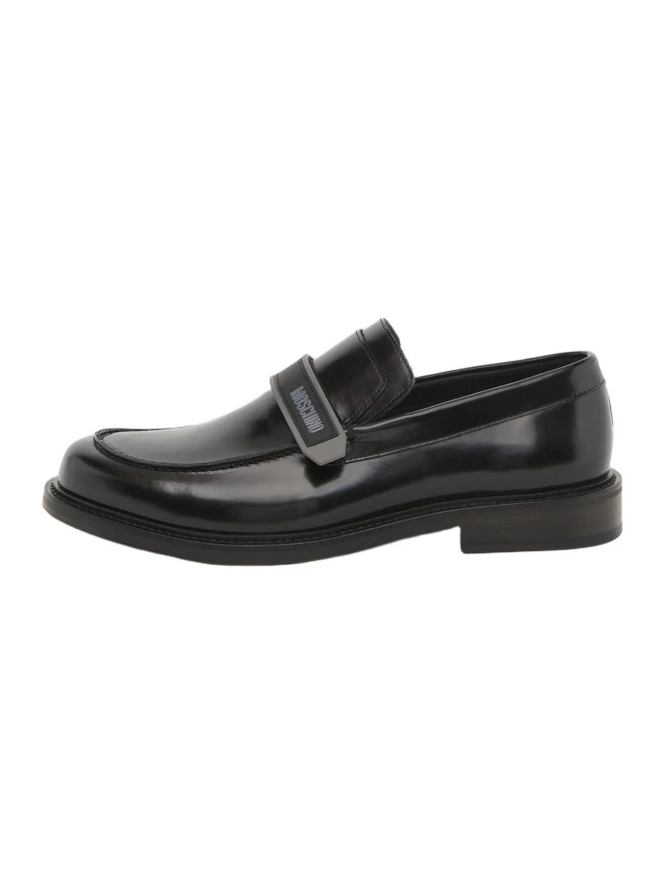 Men's Logo Leather Slip-On Loafers
